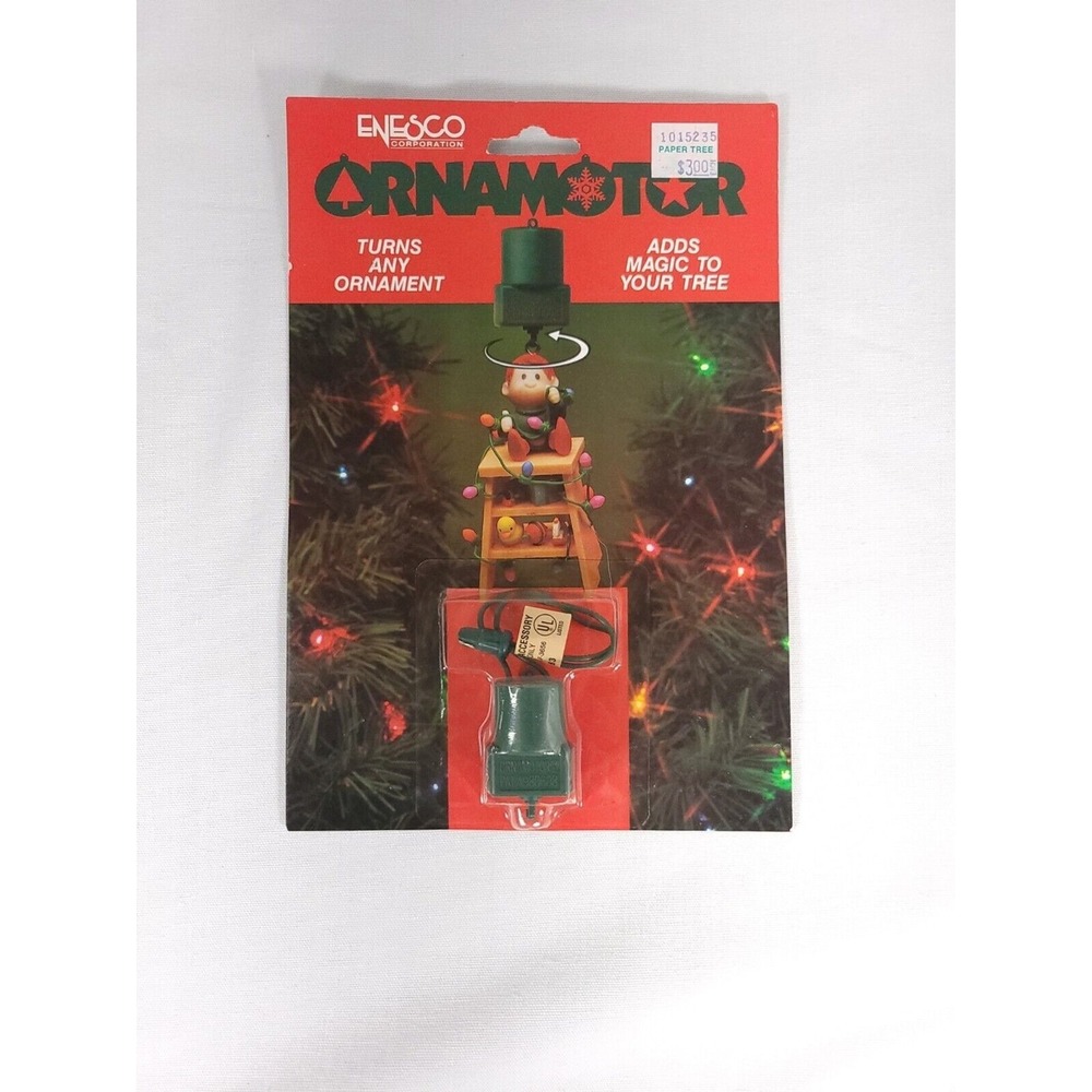 New Vintage Enesco Ornamotor Turns any ornament NOS Christmas decorations